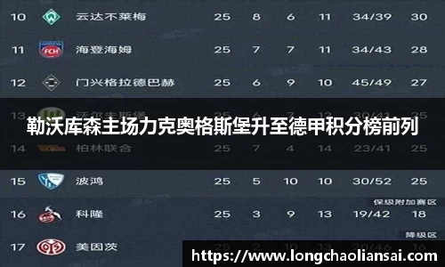 勒沃库森主场力克奥格斯堡升至德甲积分榜前列