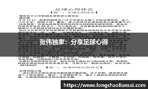张伟独家：分享足球心得