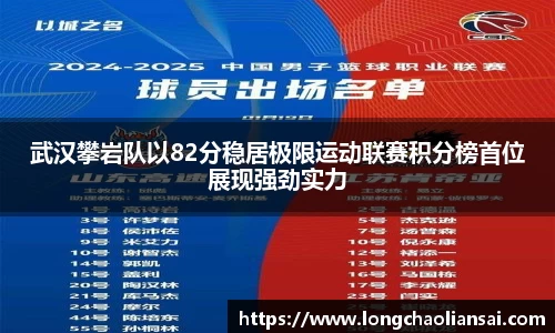 武汉攀岩队以82分稳居极限运动联赛积分榜首位展现强劲实力