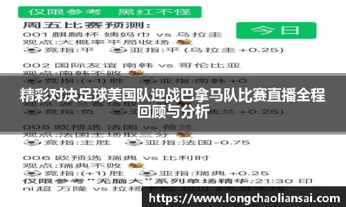 精彩对决足球美国队迎战巴拿马队比赛直播全程回顾与分析
